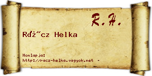 Rácz Helka névjegykártya